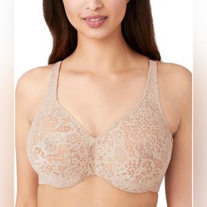 Wacoal Full Figure Halo Lace Bra 65547 Toast Beige Nude Size 40D NWOT